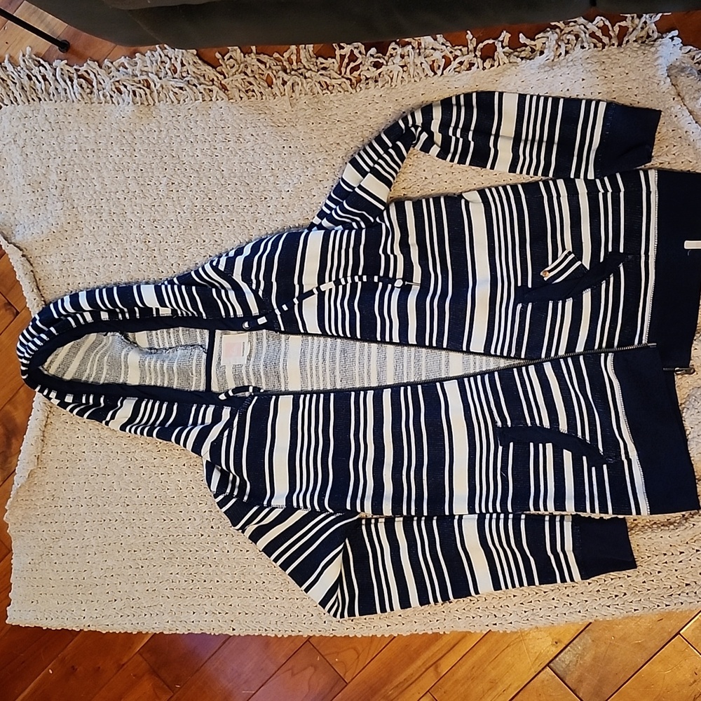 Quicksilver striped zip up hoodie